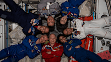 Astronauts aboard the International Space Station.