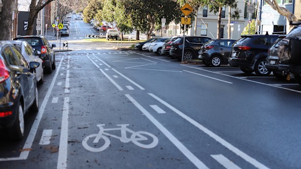 Melbourne Victoria Australia street road bike lane