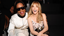 Oprah Winfrey and Kylie Minogue attend the Chanel Womenswear Fall/Winter 2026-2027 show as part of Paris Fashion Week on March 09, 2026 in Paris, France