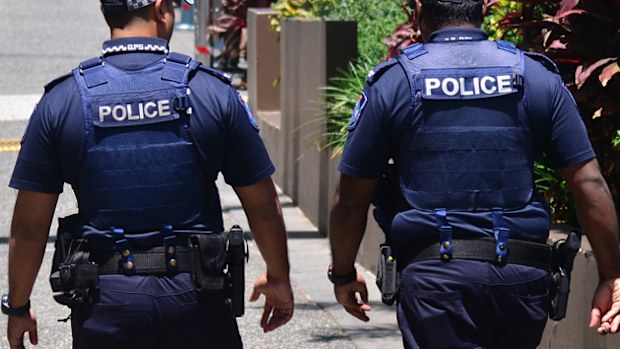 Police officers patrols in Surfers Paradise. 
