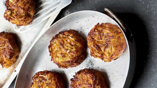 Sweet potato and rosemary fritters take dinner next level. 