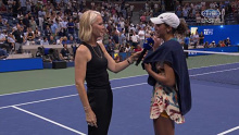 On-court interviewer Rennae Stubbs was shocked by Madison Keys.