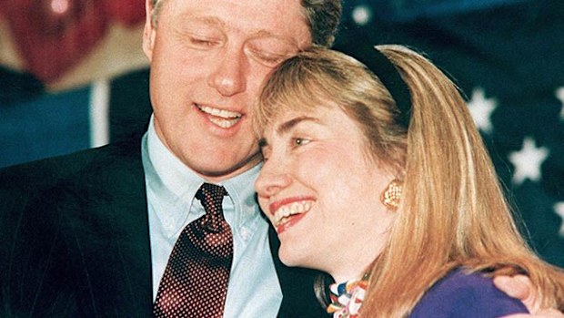 Bill Clinton and wife Hillary in 1992. 