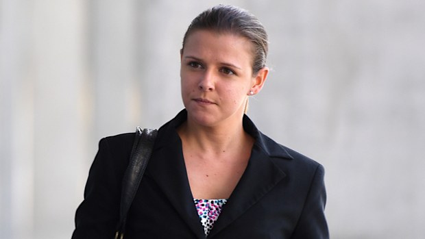 Ashleigh Watterson leaves the Supreme Court in Brisbane during March, 2017