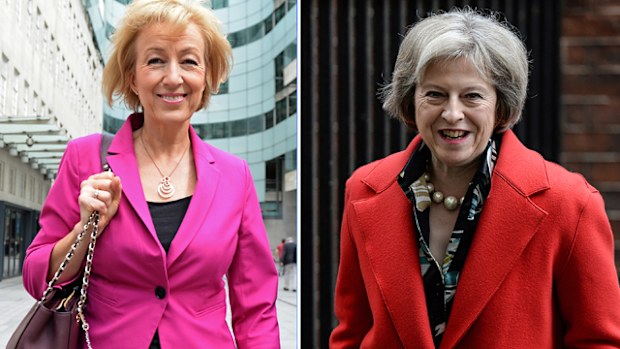 The two remaining candidates for the Conservative leadership: Andrea Leadsom (left) and Theresa May (right). Source: AFP