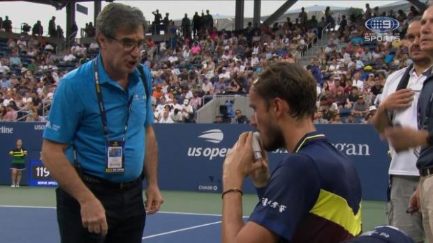 Daniil Medvedev had to ask for an asthma puffer at change of ends.