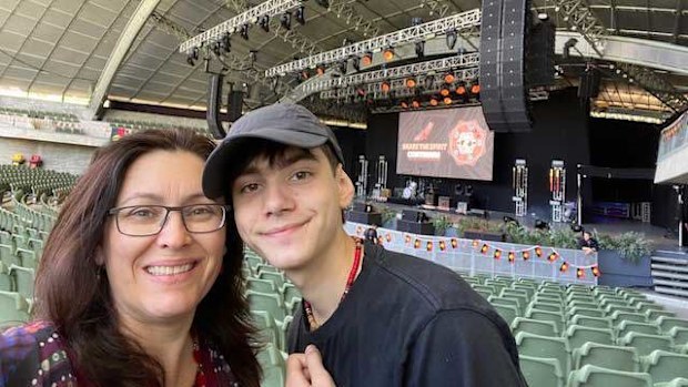 Vanessa Sellick, pictured with her son Harrison, who is now 19 years old.