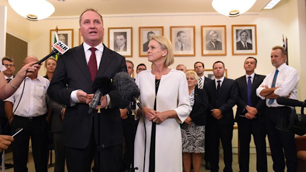Barnaby Joyce at a press conference at Parliament House in Canberra. Source: AAP