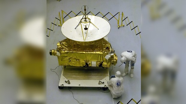 NASA's New Horizons probe, shortly before it was launched on the Atlas V 551 rocket in January 2006. (AAP) 