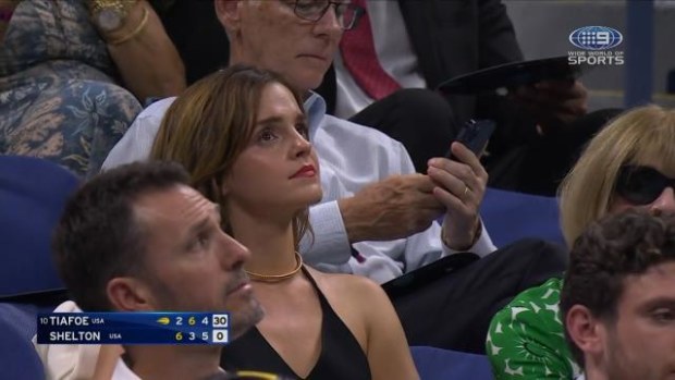 Harry Potter star Emma Watson in the US Open crowd.