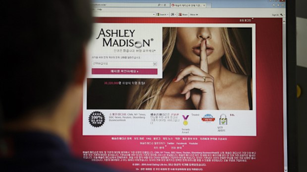 Ashley Madison website on a computer screen