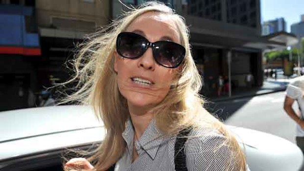  Sydney socialite Lisa Stockbridge leaves the Downing Centre court in Sydney, January, 2015. 