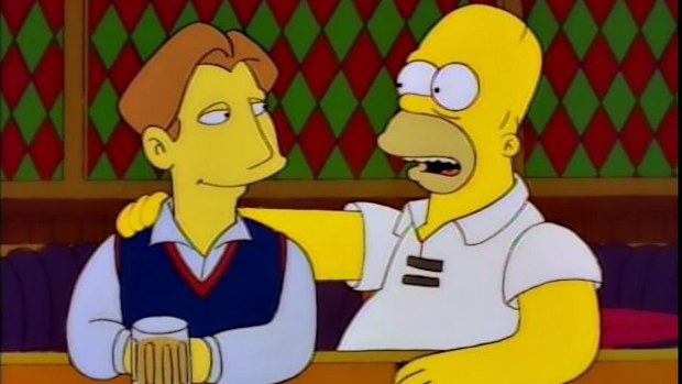 The Simpsons Homer and Hugh Parkfield