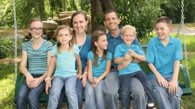 Stephen and Katie Stay, with their four children. (Facebook)