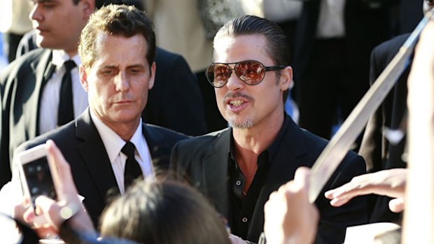 Vitalii Sediuk struck Brad Pitt at a premiere for Angelina Jolie's new film. 