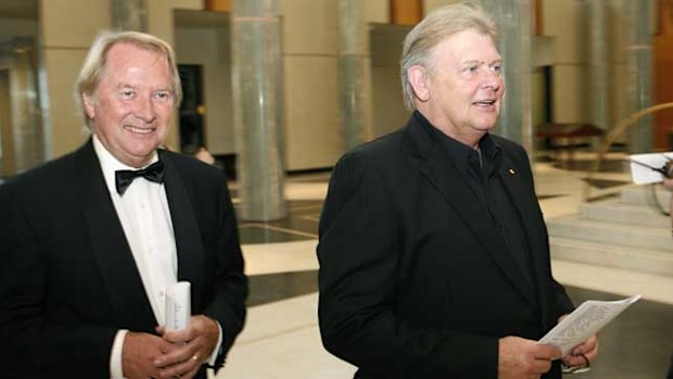 John Farnham, right, with longtime manager and friend Glenn Wheatley. (AAP)