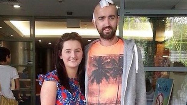 Patrick Lyttle leaves hospital with a friend. (Supplied)