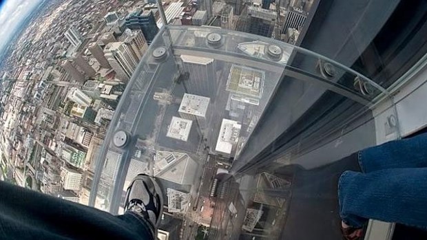 The view from the Willis Tower before the glass cracked. Picture: Supplied