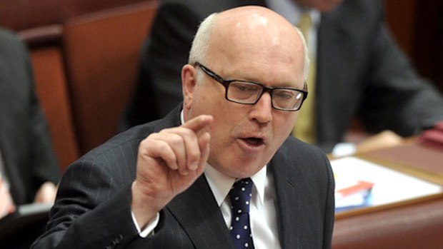 Attorney-General George Brandis in the Senate. (AAP)