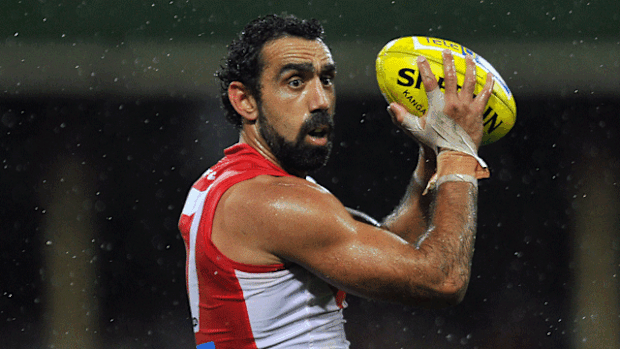 AFL star Adam Goodes is thinking about entering politics after his football career is over. (AAP)