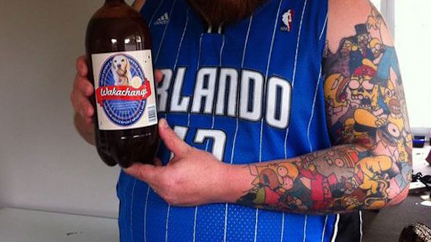 Lee Weir's Homer Simpson sleeve. (Twitter)