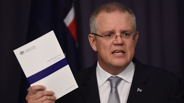 Treasurer Scott Morrison announced big banks would pay for ASIC. (AAP Image/Lukas Coch) 