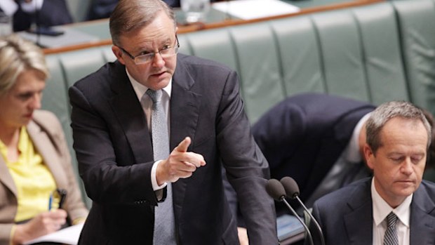 Anthony Albanese in question time yesterday. (AAP)