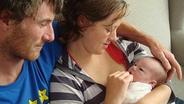 Chloe Gent, pictured before her death, with parents Emma Kilby and Paul Gent. (Supplied)