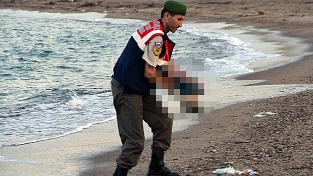 The photos have become symbolic of the European migrant crisis. (AAP)