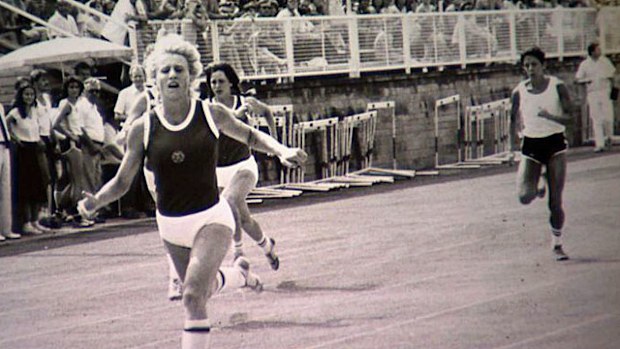 Former East German relay runner Ines Geipel in action. (ABC/Foreign Correspondent)