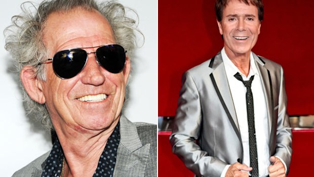 August 15, 2014: An Australian Sky News reporter has mistakenly named Rolling Stones guitarist Keith Richards (left) as the suspect in sex abuse allegations being leveled at pop singer Sir Cliff Richard. (Getty)
