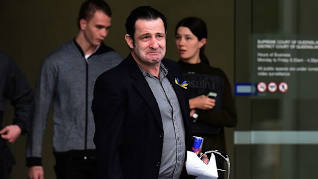 Cory Ryther leaving court today after his wife's killer was jailed for life. (AAP)