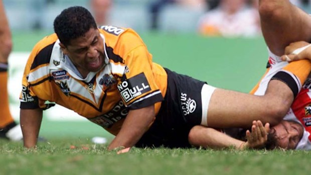 John Hopoate in his NRL heyday in 2001. (AAP)