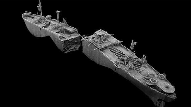 A sonar image of the SS Richard Montgomery. (Photo: Maritime and Coastguard Agency.)