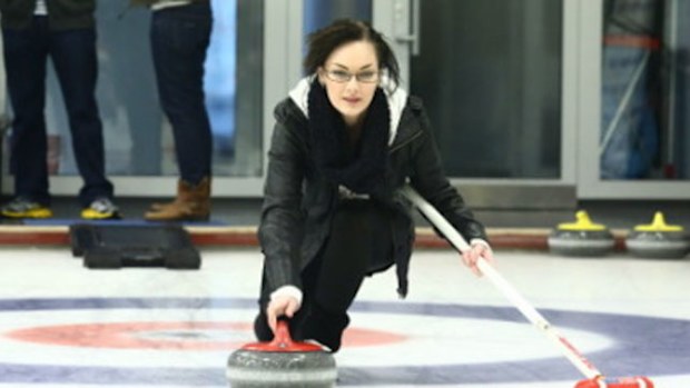 Diana Korbelova curling it up. (Facebook)