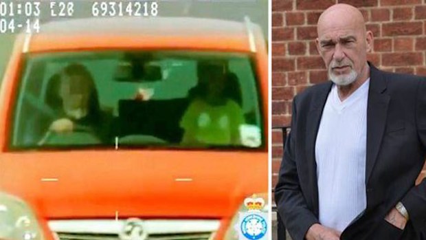 John Naisbitt in the speed camera footage and pictured right outside court. (Supplied)