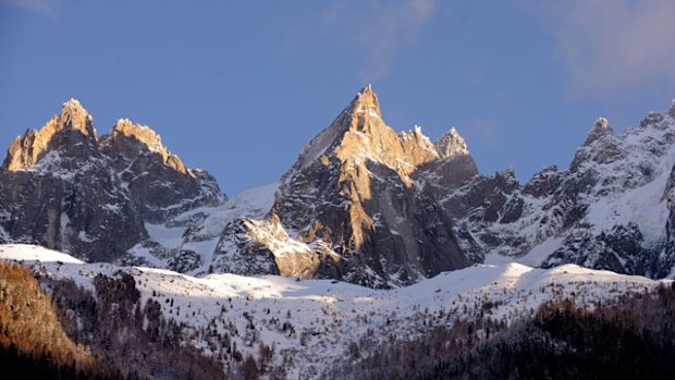 The 'Aiguilles de Chamonix' in the Mont-Blanc mountain chain. (Getty)