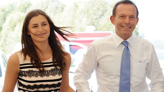 Frances Abbott with her father, Prime Minister Tony Abbott. (AAP)