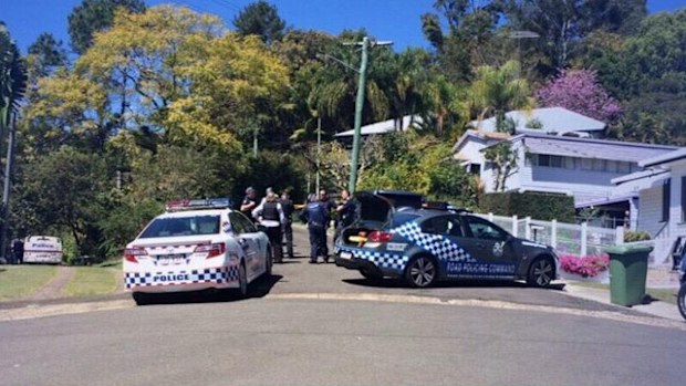 Two men, one armed, have been apprehended and one is still on the run in Nambour. Police chopper and dog squad searching. (Corinne Maxwell May)