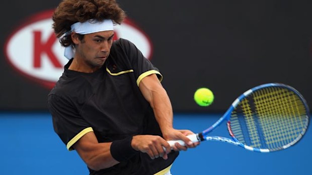 Nick Lindahl playing at the 2010 Australian Open. (Getty)