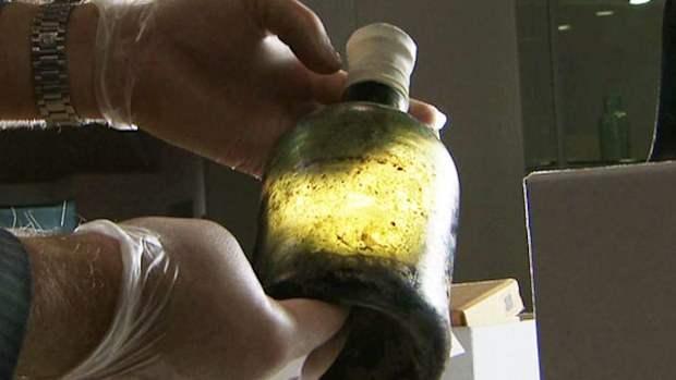 One of the beers recovered from the Sydney Cove. (Catalyst)