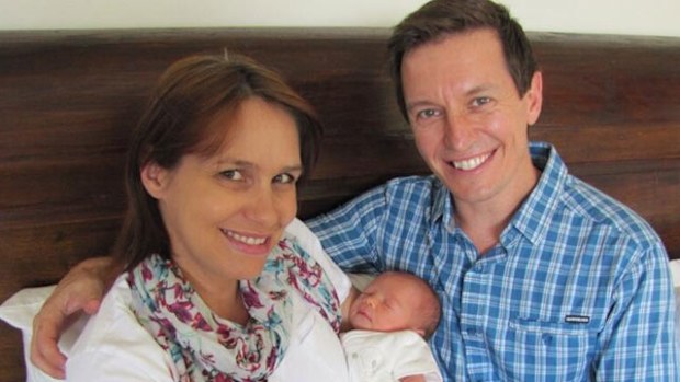 Rove McManus and wife Tasma Walton with daughter Ruby. (Supplied)
