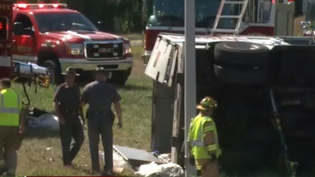 Local authorities at the scene of the crash. (WPRI News)