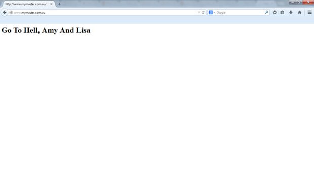 The simple message posted on the MyMaster website. (Supplied)