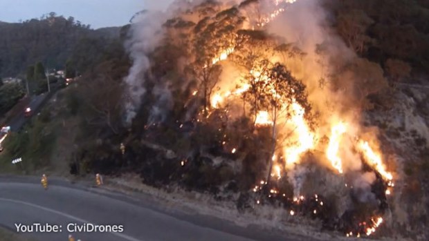 Drone footage of the bush's recovery from the State Mine fire (Supplied: Civi Drones).