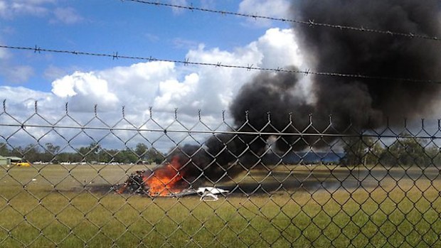 Five people are believed dead after a light plane was incinerated on take-off at Caboolture Airfield in Queensland (Supplied).