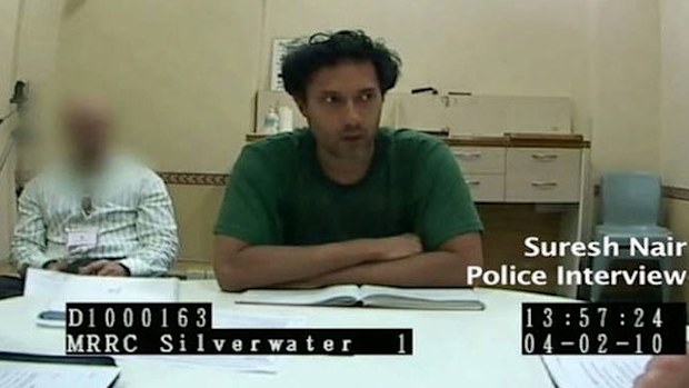 Disgraced neurosurgeon Suresh Nair during his police interview in 2010. (Supplied)