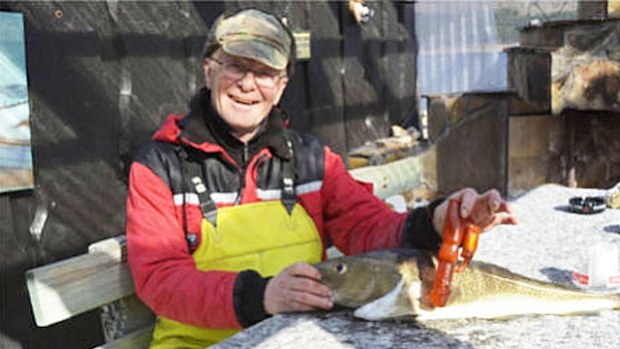 Fisherman Bjorn Frilund, 64, shows off his unusual catch. (Supplied)