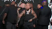 Chaos erupted behind Jake Paul during his face off with Nate Diaz.