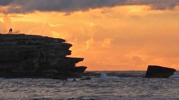 The photo of the Bondi cliff proposal snapped by a Sydney University student.